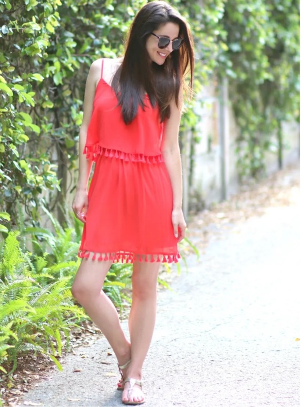 Xhilaration Red Tassel Mini Dress size S